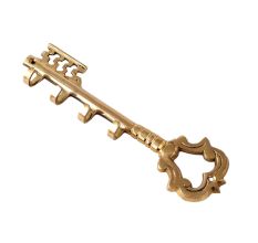 Key Wall Hanger In Golden Brass