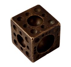 Old Brass Dice Paperweight