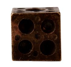 Old Brass Dice Paperweight
