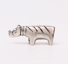 Silver Brass Hippo Incense Stick Holder