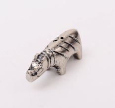 Silver Brass Hippo Incense Stick Holder
