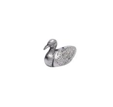 Silver Brass Duck Incense Stick Holder