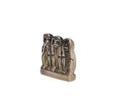 Antique Golden Brass Three Monkey Agarbatti Holder Stand