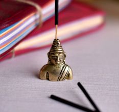 Antique Golden Brass Buddha Agarbatti Holder Stand