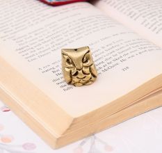 Antique Golden Brass Wise Owl Incense Stick Holder