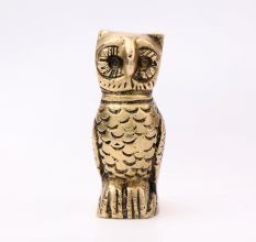 Antique Golden Brass Standing Owl Incense Stick Holder