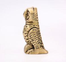 Antique Golden Brass Standing Owl Incense Stick Holder
