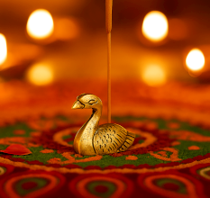Antique Golden Brass Mini Duck Agarbatti Holder Stand