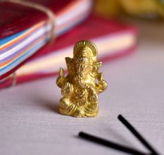 Hindu God Ganesha Mini Brass Statue 
