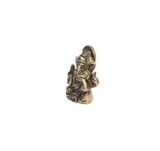 Golden Antique Brass Ganesha Mini Statue