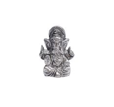 Silver Brass Ganesha Mini Statue