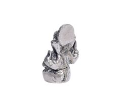 Silver Brass Ganesha Mini Statue