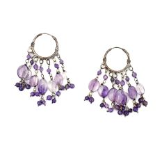 Amethyst Chandelier Earrings with 92.5 Sterling Silver