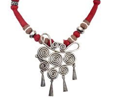 Rust Jute Thread  Tribal Necklace