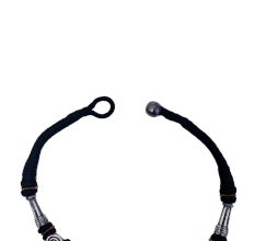 A Black Thread Cotton Dori Oxidised Silver Music Note Charm Necklace
