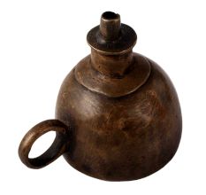Dark Brown Coated Brass Oil Lamp