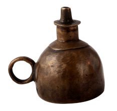 Dark Brown Coated Brass Oil Lamp