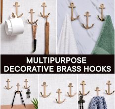 3 Pieces Vintage Anchor Decorative Wall Hooks