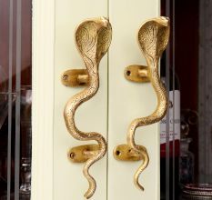 Antique Brass Cobra Door Pull Handle -1 Pair