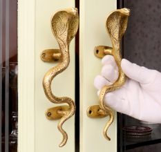 Antique Brass Cobra Door Pull Handle -1 Pair