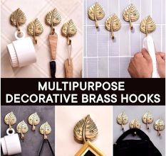4 Pieces Brass Single Leaf Wall Hook For Home decoration