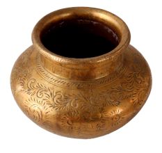 Unique and Decorative Vintage Brass Carved pot