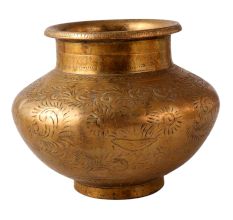 Unique and Decorative Vintage Brass Carved pot