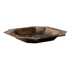 Old Engraved Metal Ash Tray