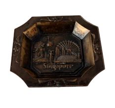 Old Engraved Metal Ash Tray