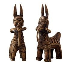 Brass Tribal Horse Statue In pair