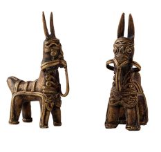 Brass Tribal Horse Statue In pair