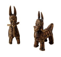 Brass Tribal Horse Statue In pair