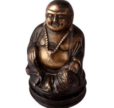 Brass Laughing Buddha Statue in Antique Finish