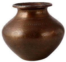 Elegant Brown Brass Water Pot for Home Decoration
