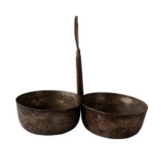 Two Brass Serving Vessel With Handle