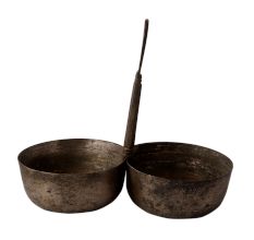 Two Brass Serving Vessel With Handle