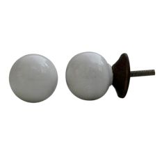 White Round Ceramic Knob