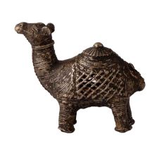 Small Brass Camel Statue in Tribal Art