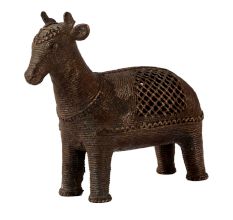Handcrafted Brass Animal Statue in Tribal Art
