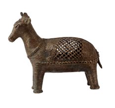 Handcrafted Brass Animal Statue in Tribal Art