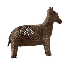Handcrafted Brass Animal Statue in Tribal Art