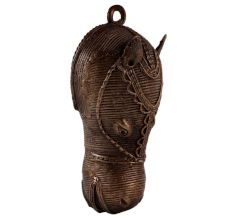 Brass Hanging Horse Head Statue in Tribal Art