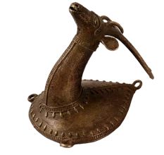 Brass Deer Head for Wall Hanging in Tribal Folk Art