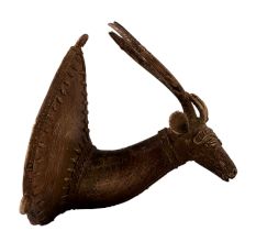 Brass Deer Head for Wall Hanging in Tribal Folk Art