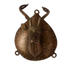 Brass Deer Head for Wall Hanging in Tribal Folk Art