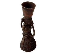Brass Doll Candle Stand in Folk Art