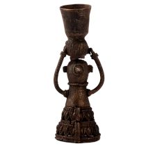 Brass Doll Candle Stand in Folk Art