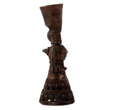 Brass Doll Candle Stand in Folk Art