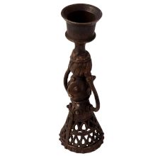 Handmade Brass Doll Candle Holder in Folk Art