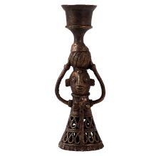 Handmade Brass Doll Candle Holder in Folk Art